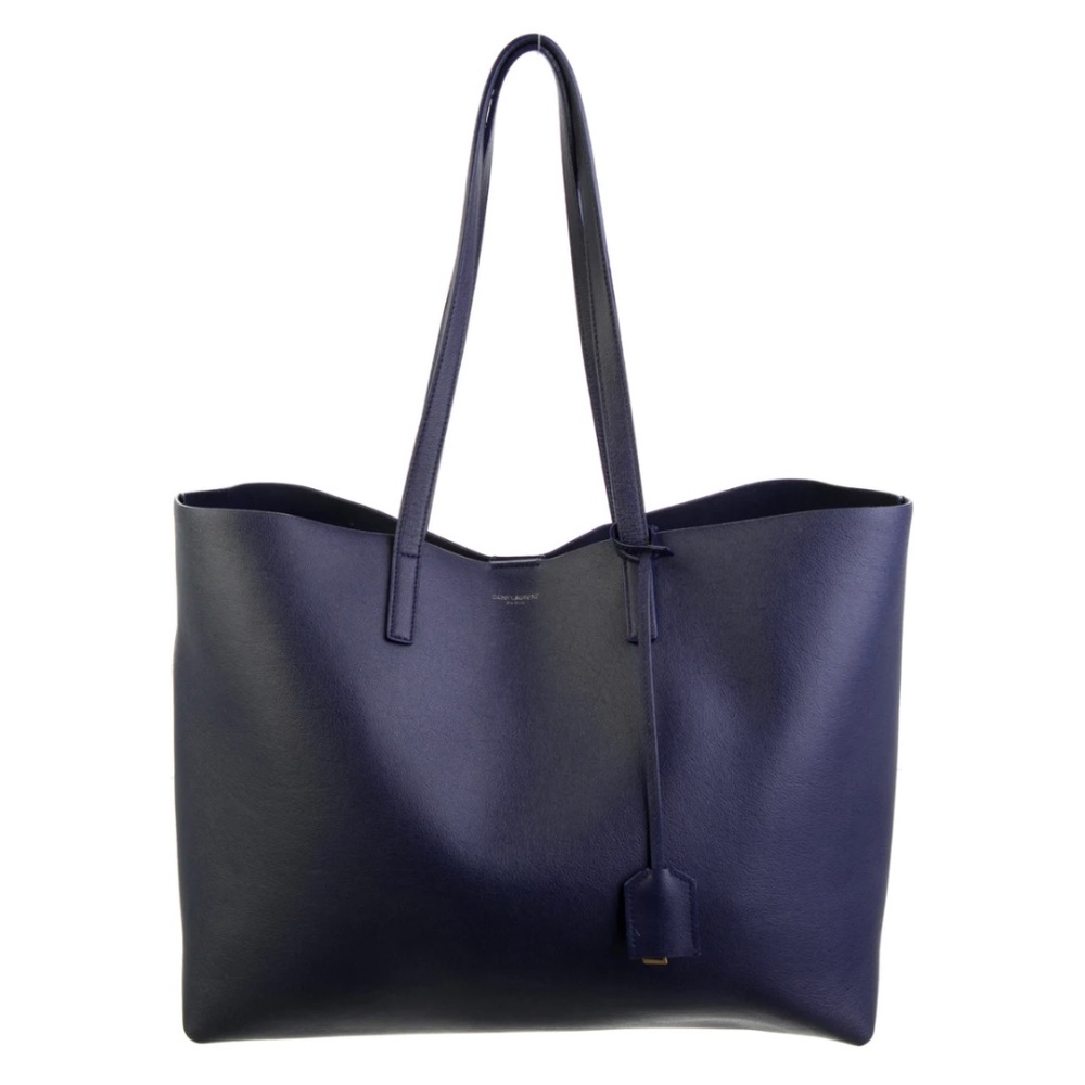 Saint Laurent YSL leather tote navy